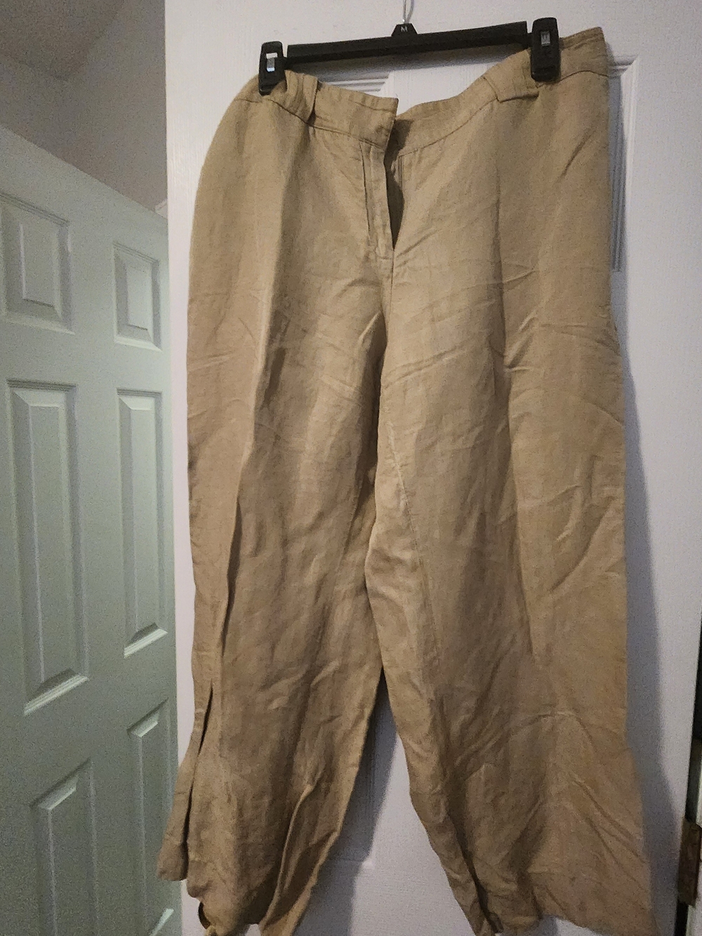 Alfani Women's Khaki Linen-Blend Chinos — Tan- 14W